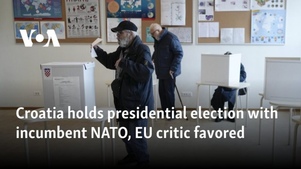 Croatia holds presidential election with incumbent NATO, EU critic favored