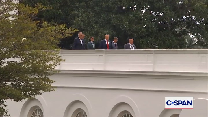 Watch Donald Trump walk on top of White House roof