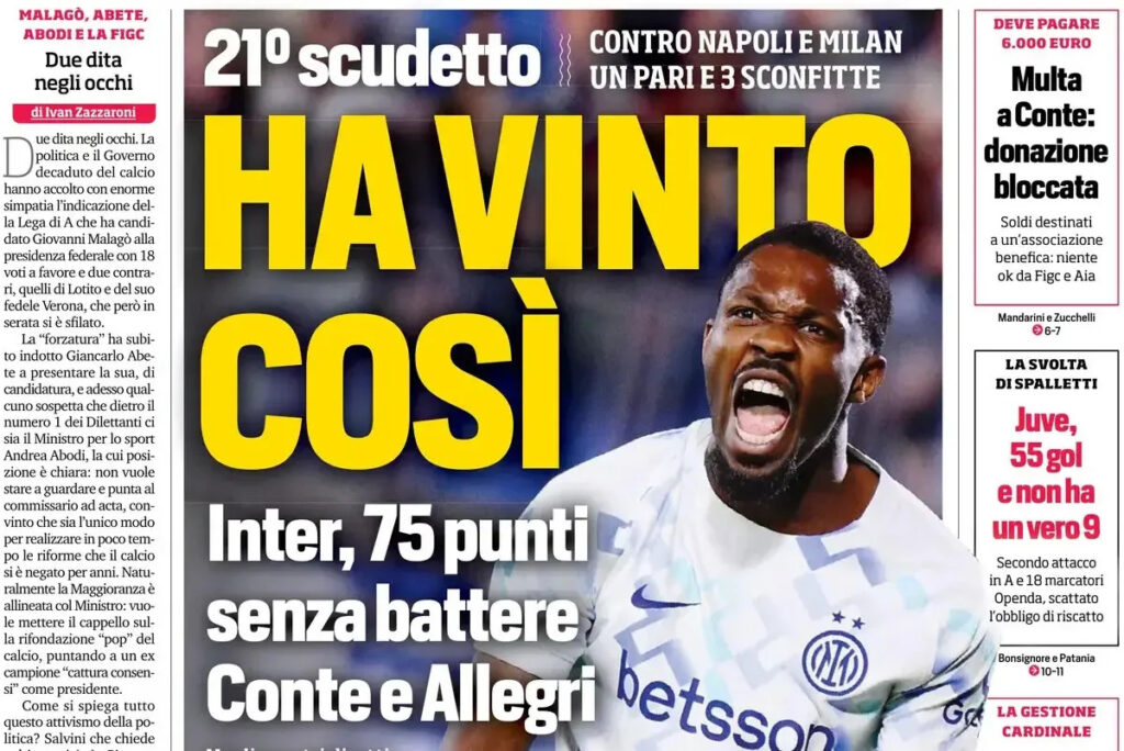 Today’s Papers: Two Italy duels, Inter strength, Juventus stars