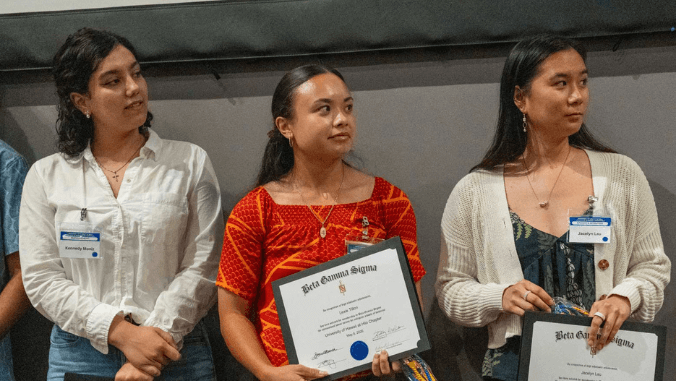Shaping global leaders: UH Hilo’s CoBE Business Night 2026 | The University of Hawaiʻi at Hilo College of Business and Economics (CoBE) honored emeritus faculty member Benjamin Zenk at CoBE Business Night 2026 with the inaugural Marcia Sakai Excellence in Service Award. With more than three decades at UH Hilo, Sakai helped shape CoBE into a leading business school. “We hold a distinction that places