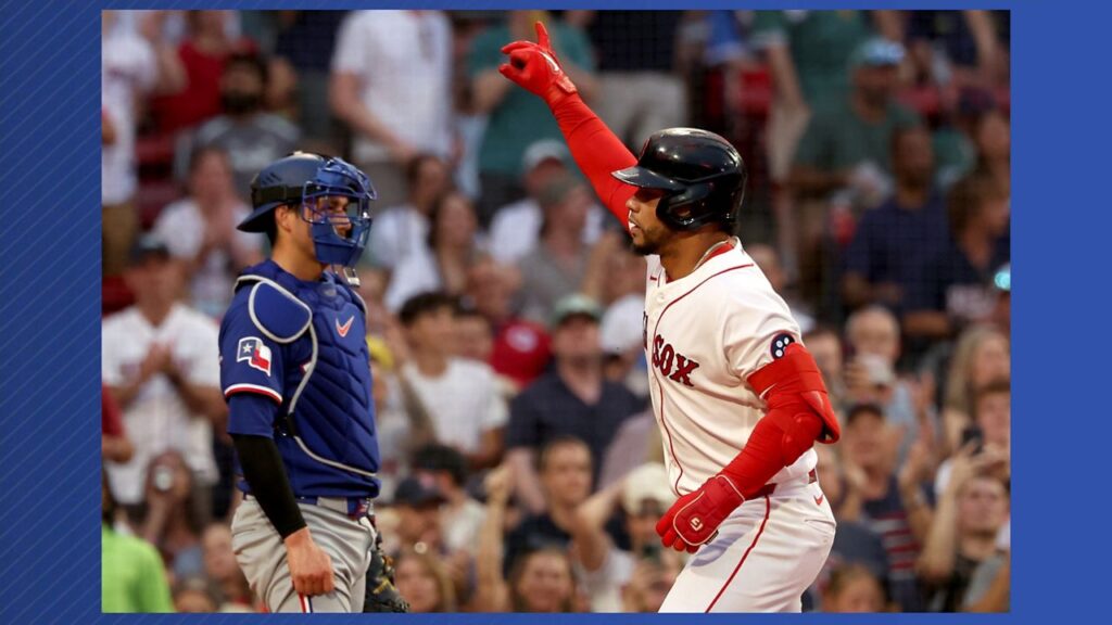 Wyatt Langford homers on 1st pitch and Rangers beat Red Sox 6-4