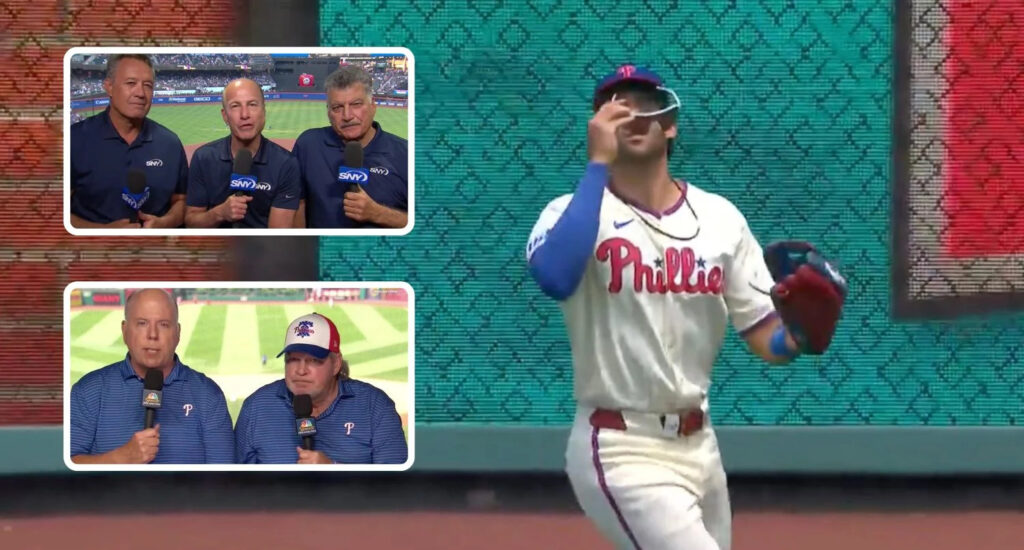 Mets, Phillies announcers can’t believe mid-play sunglasses move