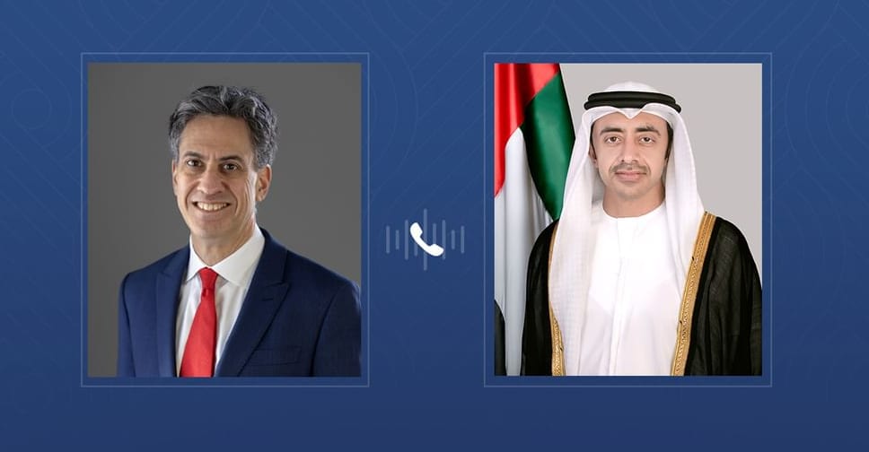 Sheikh Abdullah and UK’s Miliband discuss Middle East developments
