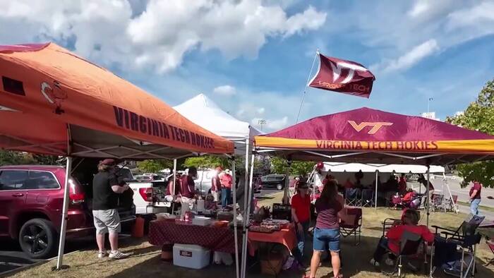 Hokies fans tailgate on a Friday, chasing Virginia Tech’s first 5-0 start since 2005
